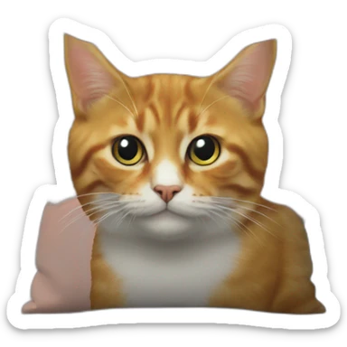 Chat roux sur un coussin sticker