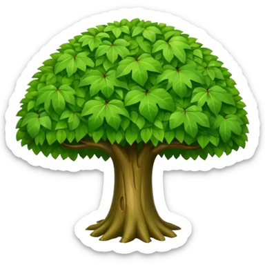 broad leafy tree rounded canopy sticker