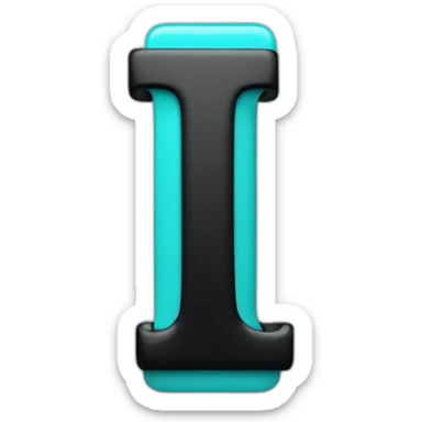 black lowercase letter t and turquose verical bar to the right of it sticker