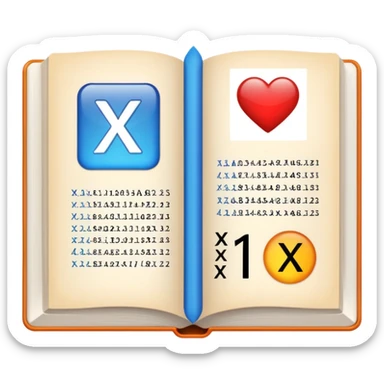 open textbook with formula y = x² sticker