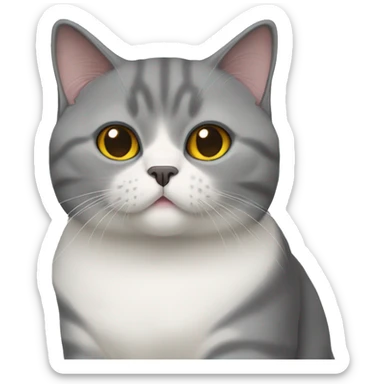Bi color british shorthair cat sticker