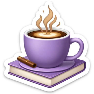Coffee and a Book pale purple sticker