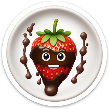strawberry with chocolate sauce sticker
