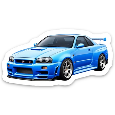 Skyline r34 fast and furious blue sticker