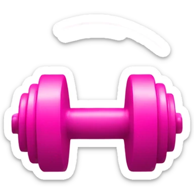 Pink dumbbells on pink circle sticker