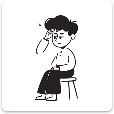 A pale person feeling dizzy and fatigued due to anemia sticker