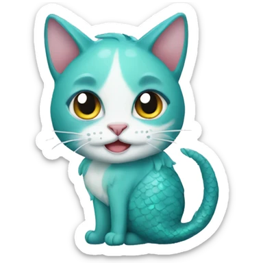 Mermaid cat sticker