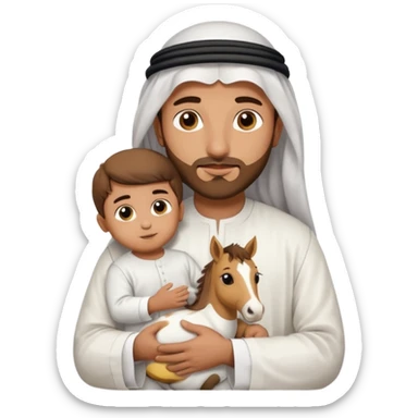 uae sheikh hoding a baby horse sticker
