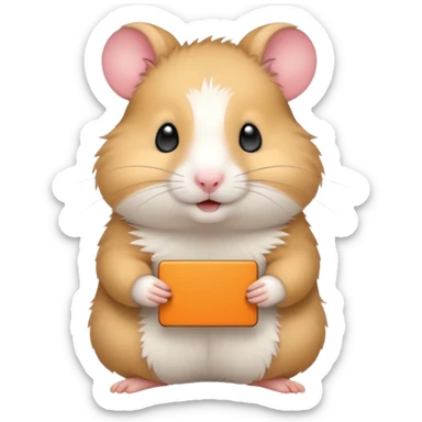 A cute hamster holding a sign that says "SWAG", bright colors, simple shapes, black outline sticker