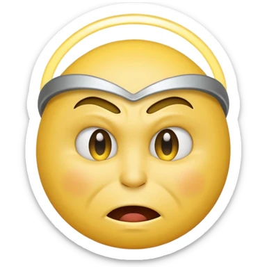 Yellow smiley face angry with a hallow angel sticker