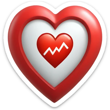 red heart with life signal inside sticker