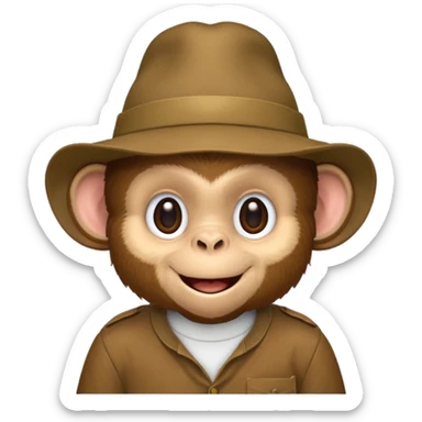 monkey with hat and shirt sticker