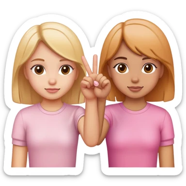 Two girls making a pinky promise  sticker