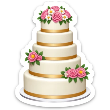 Wedding cake with tiers and flowers sticker