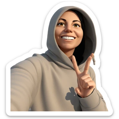 smiling boy in hoodie sticker