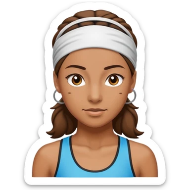 brown female athelete with headband sticker