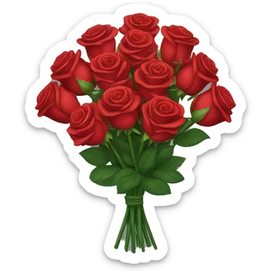 Red rose bouquet sticker
