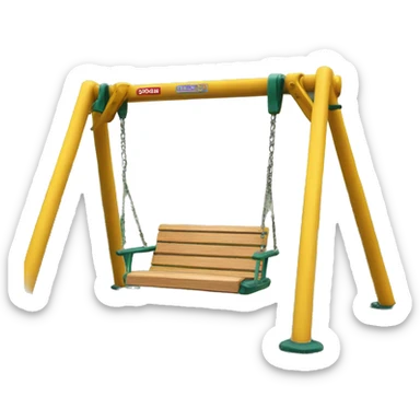 Backless swing set wood, metal sticker