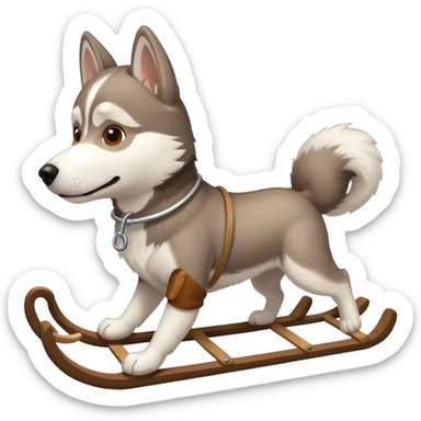 dog with back sled sticker