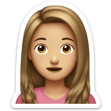 1girl,long browm hair,crying sticker