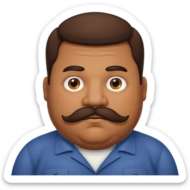 Fat brown person mustache sticker