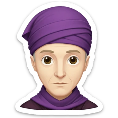 Quirinus Quirrell young man from harry potter with big Head scarf sticker