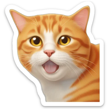 Orange cat sending kiss sticker
