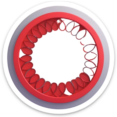 3D circular pattern, red-silver, stylized B motif, BAIC style, without brand name sticker