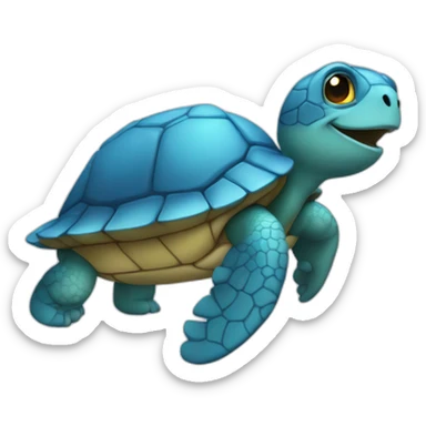 blue turtle with something that involves ecuador sticker
