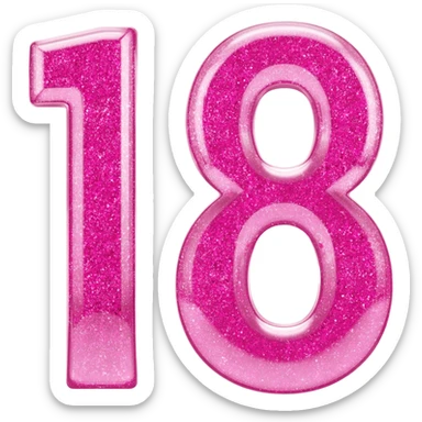 numeros pink vidro glitter sticker