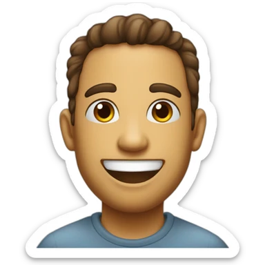 Emogi rougit avec sourire coquin sticker