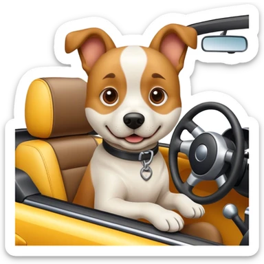 Dog  driving sticker