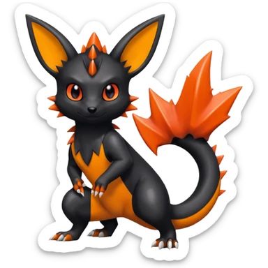Spiky Scaley smooth glossy Umbreon-Charmeleon-Guilmon-fusion sticker