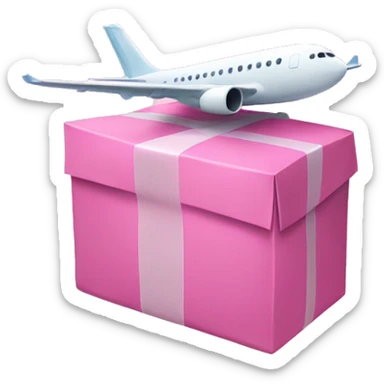airplane is carrying a pink parcel   sticker