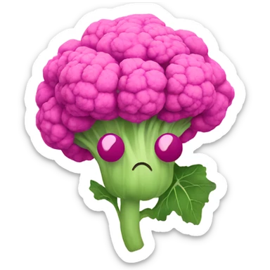 pink cauliflower looking in mirror sticker