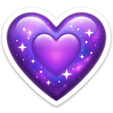 Purple heart with galaxy pattern for 'Euphoria' by BTS sticker