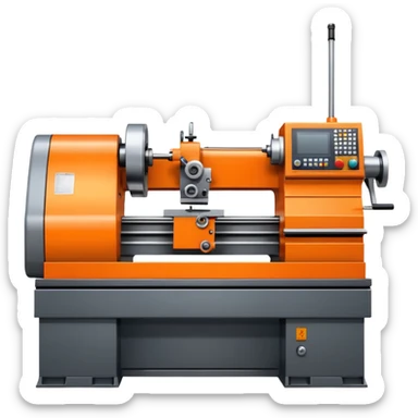 Orange-colored CNC lathe machine sticker