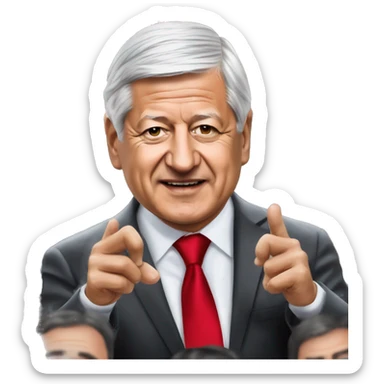Presidente de Mexico Andres Manuel Lopez Obrador con banda presidencial sticker