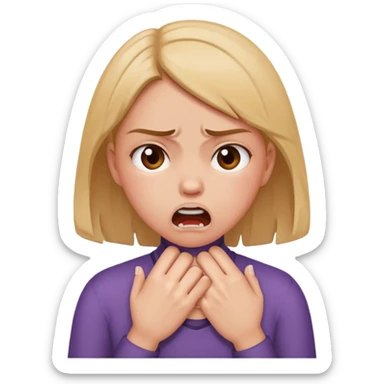girl chocking herself getting mad sticker