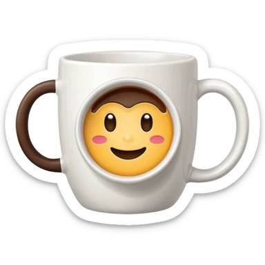 white aesthetic mug with coffee sticker