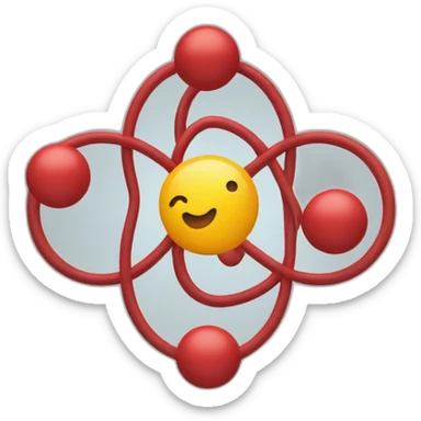 atoms orbiting a musical note minimal design sticker