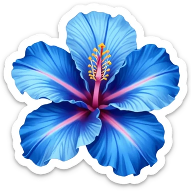 blue hibiscus flower sticker