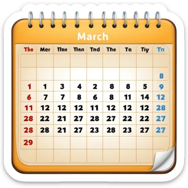 March calendar sticker