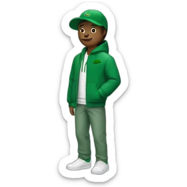 Weed smoker with lacoste clothes sticker