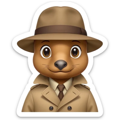 cute platypus detective sticker