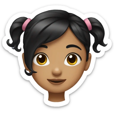 Little girl trio with all black hair sticker