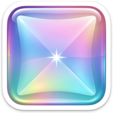 Sparkly glossy Pastel iridescent glass square sticker