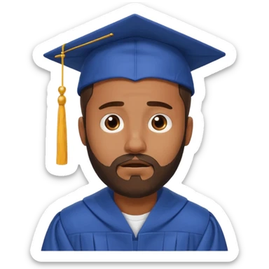 bearded brown man face palm exhausting graduation sticker