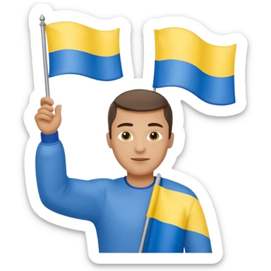 The Ukrainian man with flag sticker