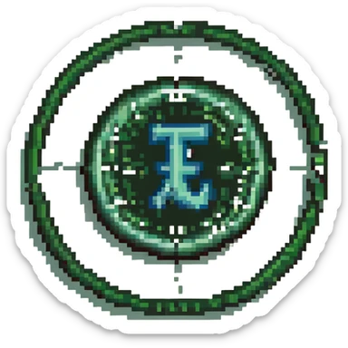  combine the π (pi) math symbol, binary code, and digital mist emerging from it. sticker